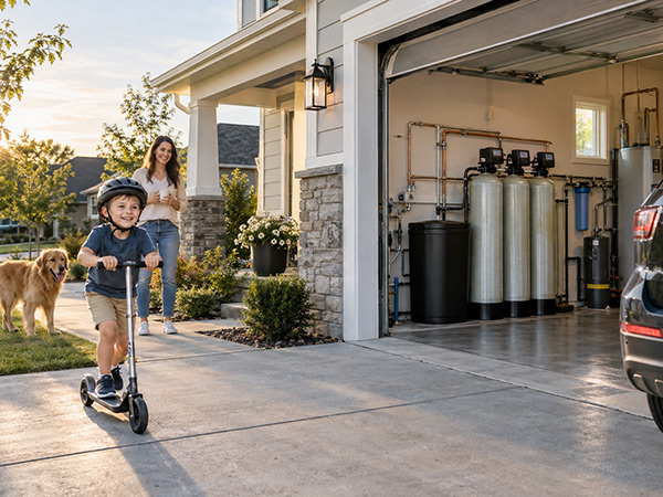 Kid Riding a Scooter