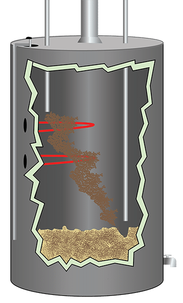 Sediments in a water heater causing noise